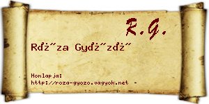Róza Győző névjegykártya